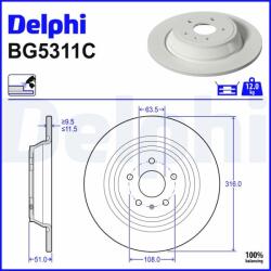 DELPHI Disc frana DELPHI BG5311C (BG5311C) - automobilus