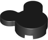 LEGO® Fekete LEGO Kerekített kocka 2 x 2 x 2/3 két kerek 1x1 kapkával (Mickey egér fej) (6336633)