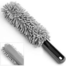  Autófelni/Műszerfaltisztító kefe, Mikroszálas, 34 cm, Szürke