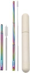 Ecocare Környezetbarát teleszkópos szívószál Rainbow 1 db