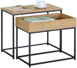 Intenso Home Dohányzóasztal/Éjjeliszekrény Szett - Aranytölgy, 2db