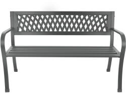  Kerti díszpad háttámlával, parkos pad teraszra és erkélyre, fémszerkezet, grafit