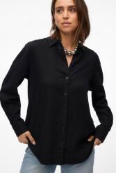 VERO MODA Vero Moda, Lentartalmú ing hegyes gallérral, Fekete, XS (10305085-BLACK-XS)