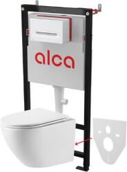 INVENA LIMNOS örvényes wc csésze Alca falsík alatti tartállyal, nyomólappal és lassú záródású ülőkével WC SZETT-LIMNOS QFS (WC SZETT-LIMNOS QFS)