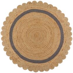 Flair Rugs Covor gri/în culoare naturală țesut manual rotund din iută ø 160 cm Grace Grey - Flair Rugs Covor