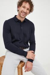 HUGO BOSS gyapjú pulóver könnyű, férfi, sötétkék - sötétkék M - answear - 59 000 Ft