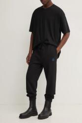 HUGO Blue pamut melegítőnadrág fekete, sima, 50522360 - fekete L