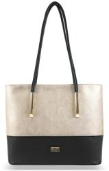  Zellia Női Merev Válltáska Zvn210925 Fekete-Arany - Brw - (09066892)