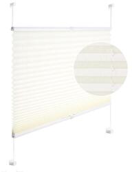 Woltu 110x130 cm gyűrt feszített pliszé, fúrás nélkül, krém