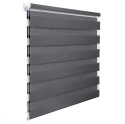 Woltu 70 X 130 cm sávos roló, dupla roló, zebra roló, fúrás nélkül, sötétszürke