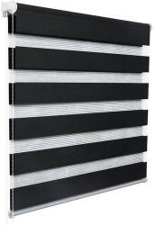 Woltu 80x150 cm sávos roló, dupla roló, zebra roló, fúrás nélkül, antracit, antracit szerelékkel