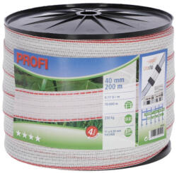 Kerbl PROFI villanypásztorszalag, 200m, 40mm, fehér/vörös