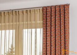  (6 szín) PASCAL dekor függöny - Terrakotta-v. szürke hullám mintás -320cm