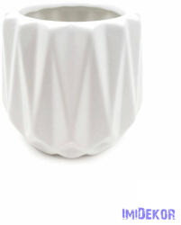  Csepp alakú bordás kaspó - Fehér