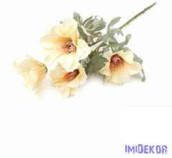  Mákvirág szálas hamvas levelű selyemvirág 55 cm - Krém