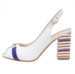 Epica Sandale dama, alb, elegante, din piele naturala, cu toc, Epica JI1L488-R170-N507BZT-13-N-Alb (Marime: 39) (JI1L488-R170-N507BZT-13-N-Alb-39)