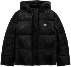 GUESS Късо зимно яке за момиче в черен цвят с лъскав плат Guess