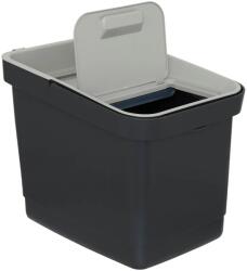 5five Cos gunoi Recyn, negru, plastic, compartimentat, 32.5 x 29 x H 39 cm, 20 litri Cos de gunoi