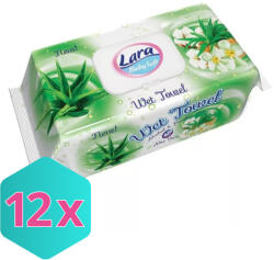 Lara Nedves Törlőkendő, alkoholmentes, parabénmentes Aloe Vera illatú KARTON - 12 db (K8699444262949)