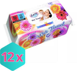 Lara Nedves Törlőkendő, alkoholmentes, parabénmentes Gerbera illatú KARTON - 12 db (K8699444262932)