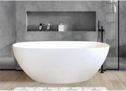  Cadă freestanding Fluminia, Etna, din cast marble, fara preaplin, 157 x 70 x h60 cm, alb lucios (DR157X70GLOS)