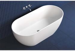Florida Cadă freestanding Fluminia, Vezuv, din cast marble, cu preaplin 170 x 80 x h61 cm, alb mat (DR170X80GOMAT)
