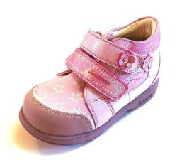 Szamos kölyök SZAMOS supinált gyerekcipő lányoknak - ezüst, rózsaszín, virágos mintával