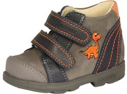 Szamos kölyök 21-24 SZAMOS szupinált cipő fiúknak - kék-szürke-narancs - dinós mintával