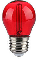 V-TAC LED lámpa E27 Színes filament (2W/300°) Kisgömb - piros ( 217413)