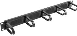 Lanberg 19" cable management AK-1203-B brush panel 5 rings- type b 1U, black (AK-1203-B) - gtcomputers