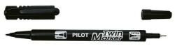 Pilot Set 10 markere permanente Pilot Twin Plus 0.4 mm vârf rotund negru (PSCA-TM-B-BG-P)