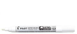 Pilot Set 12 markere permanente Pilot Super Color M albe 4.5 mm varf rotund (PSC-W-M-P)