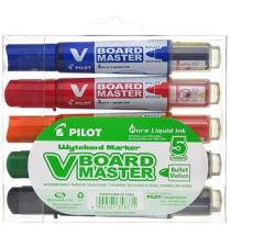 Pilot Set 10 x 5 markere pentru tabla Pilot Vboard Master 2.3 mm varf rotund (PWBMA-VBM-S5-BG-P)