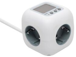 Somogyi Elektronic CUBE2P kocka elosztó, fogyasztásmérővel, max. 3680 W, 3 aljzat gyermekvédelemmel, 1, 5 m hosszú vezeték - dellaprint