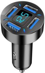  13153 M42 Autós töltő + voltmérő - 4USB 4.8A - Quick Charge 3.0 - 12-24V