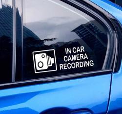 Menetrögzítő kamera az autóban "In car camera recording" matrica (33076) (33076)