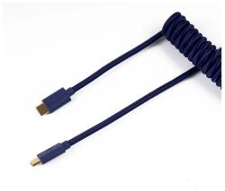 KEYCHRON CAB-L Coiled Aviator 0, 9m USB-C M/M kék adatkábel + USB-C - USB-A adapter (CAB-L)