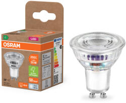 OSRAM GU10 LED 1, 4W, 250 lm, 4000 K, hidegfehér, áttetsző üveg-35 W izzó helyett - Superstar+ Spot PAR16 (4099854245237)