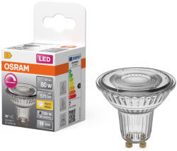 OSRAM GU10 LED 6, 1W, 575 lm, 2700 K, melegfehér, dimmelhető, áttetsző üveg-80 W izzó helyett - Superstar Spot PAR16 (4099854456930)