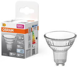 OSRAM GU10 LED 3, 1W, 350 lm, 4000 K, hidegfehér, áttetsző üveg-30 W izzó helyett - Star Spot PAR16 (4099854458682)