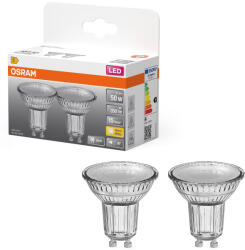 OSRAM GU10 LED 3, 7W, 350 lm, 2700 K, melegfehér, áttetsző üveg-50 W izzó helyett, 2 darabos - Star Spot PAR16 (4099854459757)