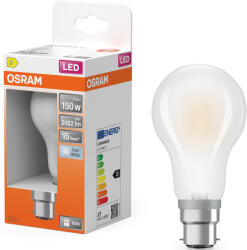 OSRAM B22d LED 17W, 2452 lm, 4000 K, hidegfehér, opál üveg-150 W izzó helyett - Star Classic A (4058075654297)