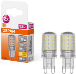 OSRAM G9 LED 4, 2W, 470 lm, 2700 K, melegfehér, alumínium, műanyag-40 W izzó helyett, 2 darabos - Special Pin Clear (4058075449893)