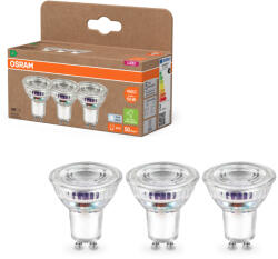 OSRAM GU10 LED 2, 5W, 450 lm, 4000 K, hidegfehér, áttetsző üveg-50 W izzó helyett, 3 darabos - Superstar+ Spot PAR16 (4099854277924)