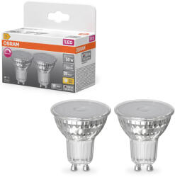 OSRAM GU10 LED 3, 7W, 350 lm, 2700 K, melegfehér, dimmelhető, áttetsző üveg-50 W izzó helyett, 2 darabos - Superstar Spot PAR16 (4099854457180)
