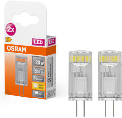OSRAM G4 LED tűlábas, 1, 5W, 200 lm, 2700 K, melegfehér, műanyag-20 W izzó helyett, 2 darabos, 2 darabos - Special Pin Clear (4058075449800)