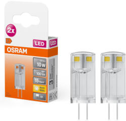 OSRAM G4 LED tűlábas, 0, 9W, 100 lm, 2700 K, melegfehér, műanyag-10 W izzó helyett, 2 darabos, 2 darabos - Special Pin Clear (4058075449770)