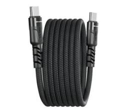Awei CL-116T adatkábel (Type-C - Type-C, 60W, 100cm, mágneses, cipőfűző) FEKETE (CL-166T_B) (CL-166T_B)