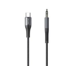 Awei CL-116T audió kábel (3.5mm jack - Type-C, 100cm, cipőfűző) FEKETE (CL-116T_B) (CL-116T_B)