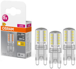 OSRAM G9 LED 2, 6W, 320 lm, 2700 K, melegfehér, alumínium, műanyag-30 W izzó helyett, 3 darabos - Base Special Pin Clear (4058075450073)
